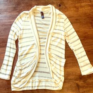 Gray & White Open Shrug Sweater